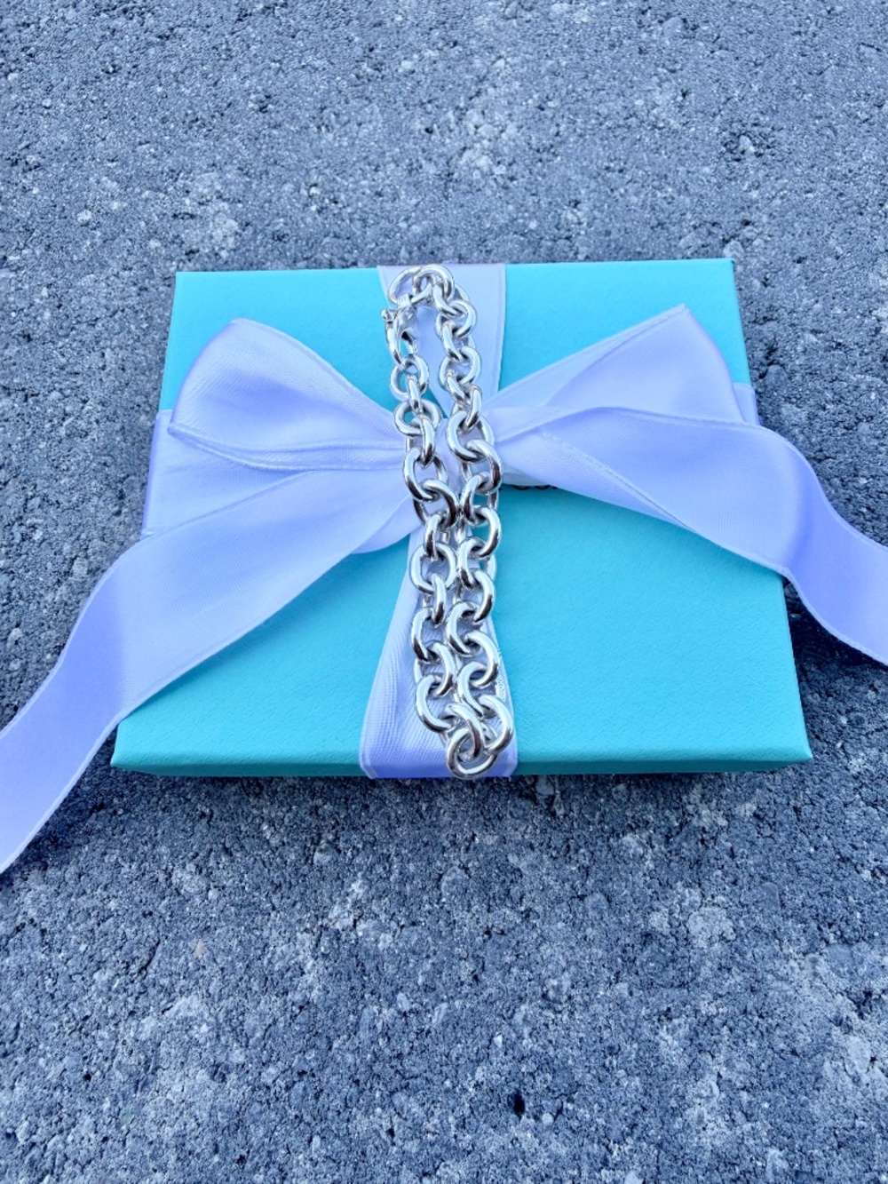 Tiffany & Co Rolo Link Chain Bracelet, Silver, 7.25 inch